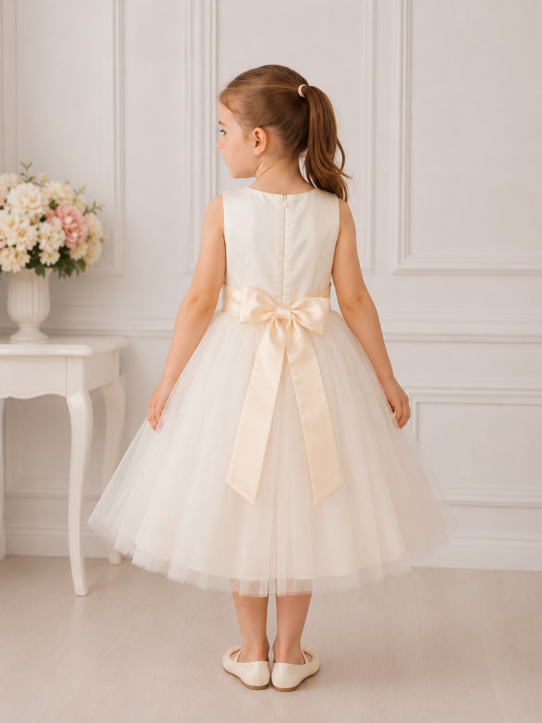 FLORENCE - Exklusives Festkleid in Champagner