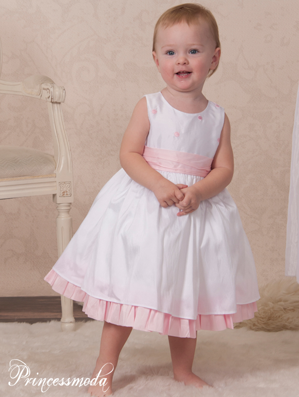 GRETA - Fantastisches Kleid in Weiß-Rosa