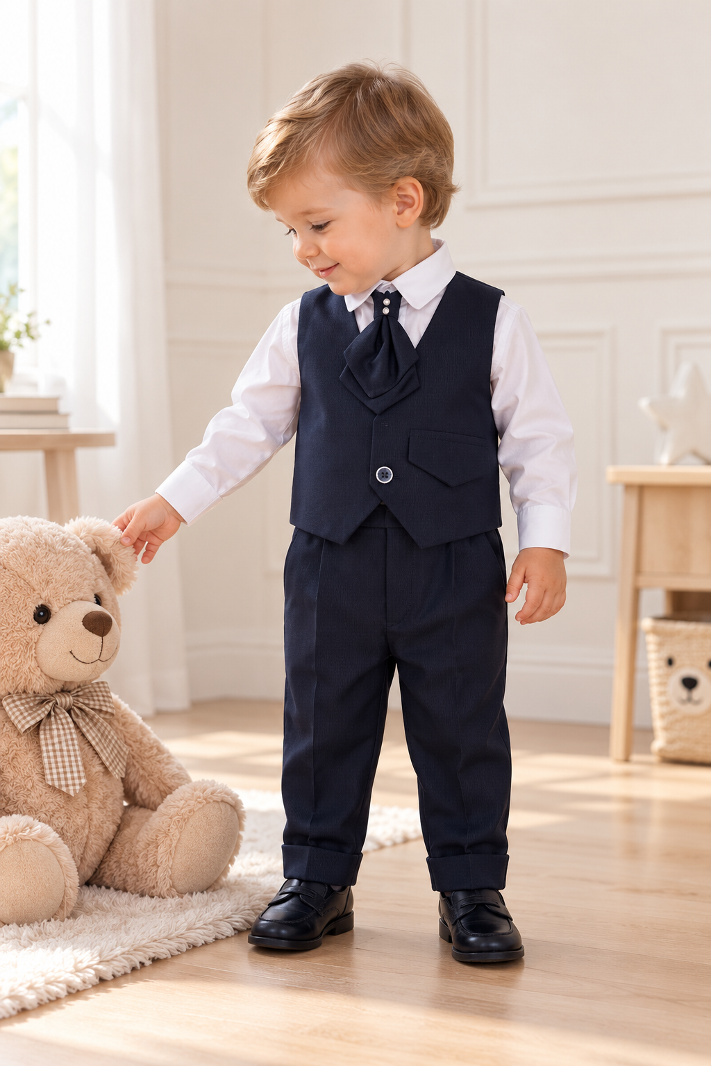 Jason - Eleganter Taufanzug mit Sakko in Dunkelblau