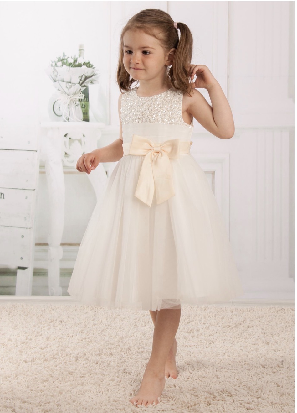 FLORENCE - Exklusives Festkleid in Champagner