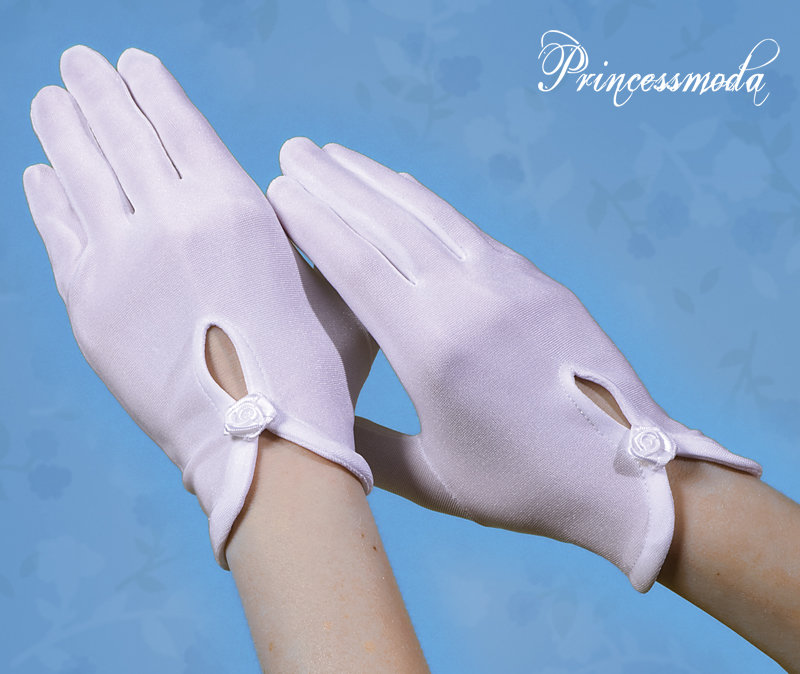 RK-031 Schöne Kommunion Handschuhe in weiss