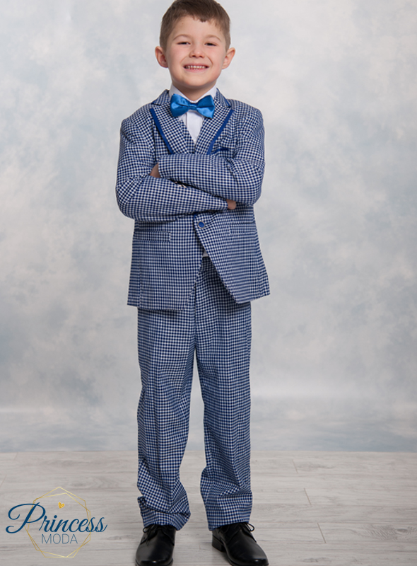Karierter Blazer Jungen Jungenanzug 3-teilig Kariert – Blazer, Weste & Hose, Formell Für Hochzeit, Abschlussball & Besondere Anlässe Set Blazer Hose