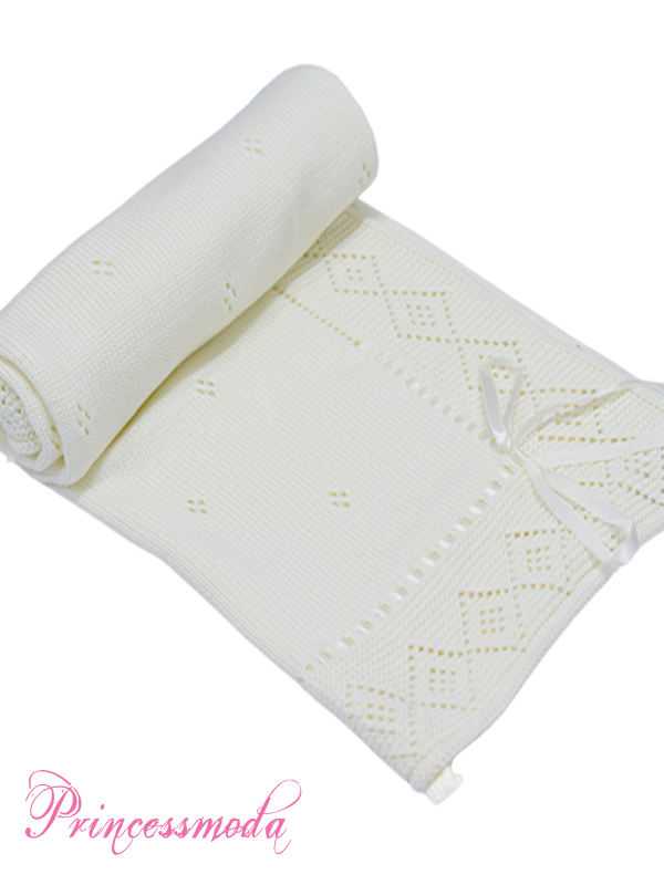 Babydecke in Creme aus 100% Baumwolle