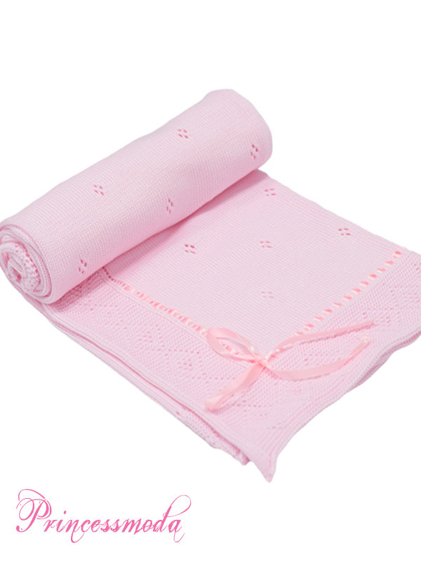 Babydecke in Rosa aus 100% Baumwolle