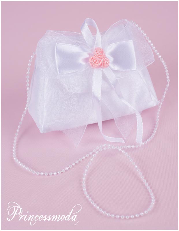 Nr.20 In Weiß mit rosa Blümchen! Zartes Täschchen