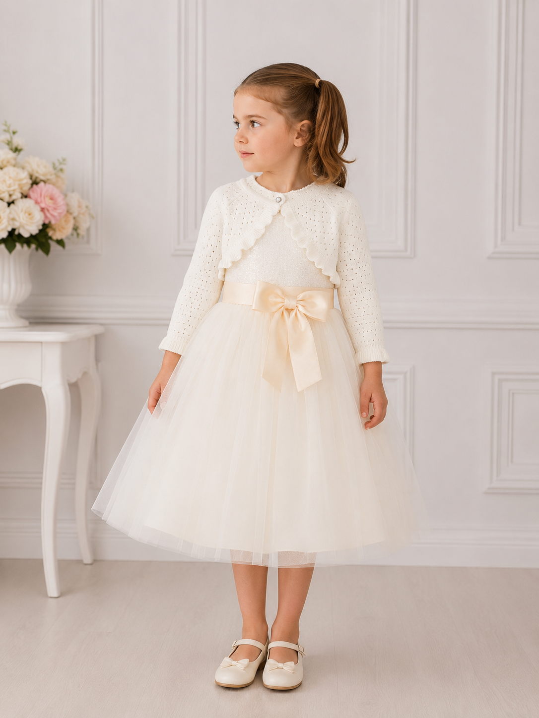 FLORENCE - Exklusives Festkleid in Champagner