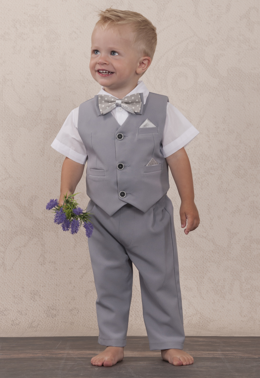 TOBIAS - Sommerlicher Festanzug - Taufanzug in Grau