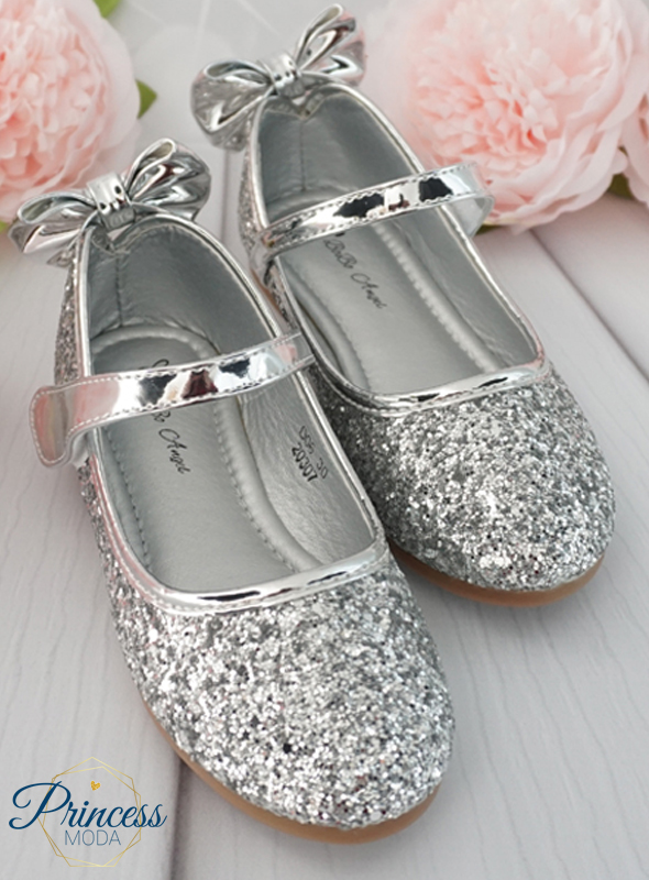 Glitter Ballerinas in Silber