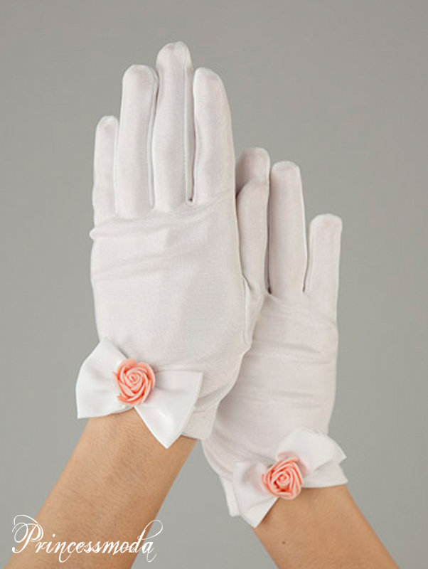 RK074 Handschuhe mit Schleife und Rose