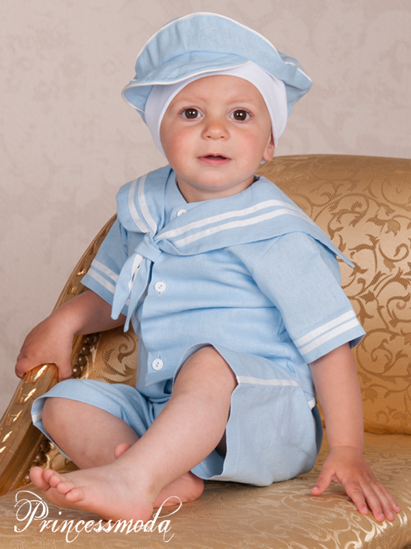 NILS - Aus Leinen! Taufanzug für kleine Matrosen! Sommertaufe